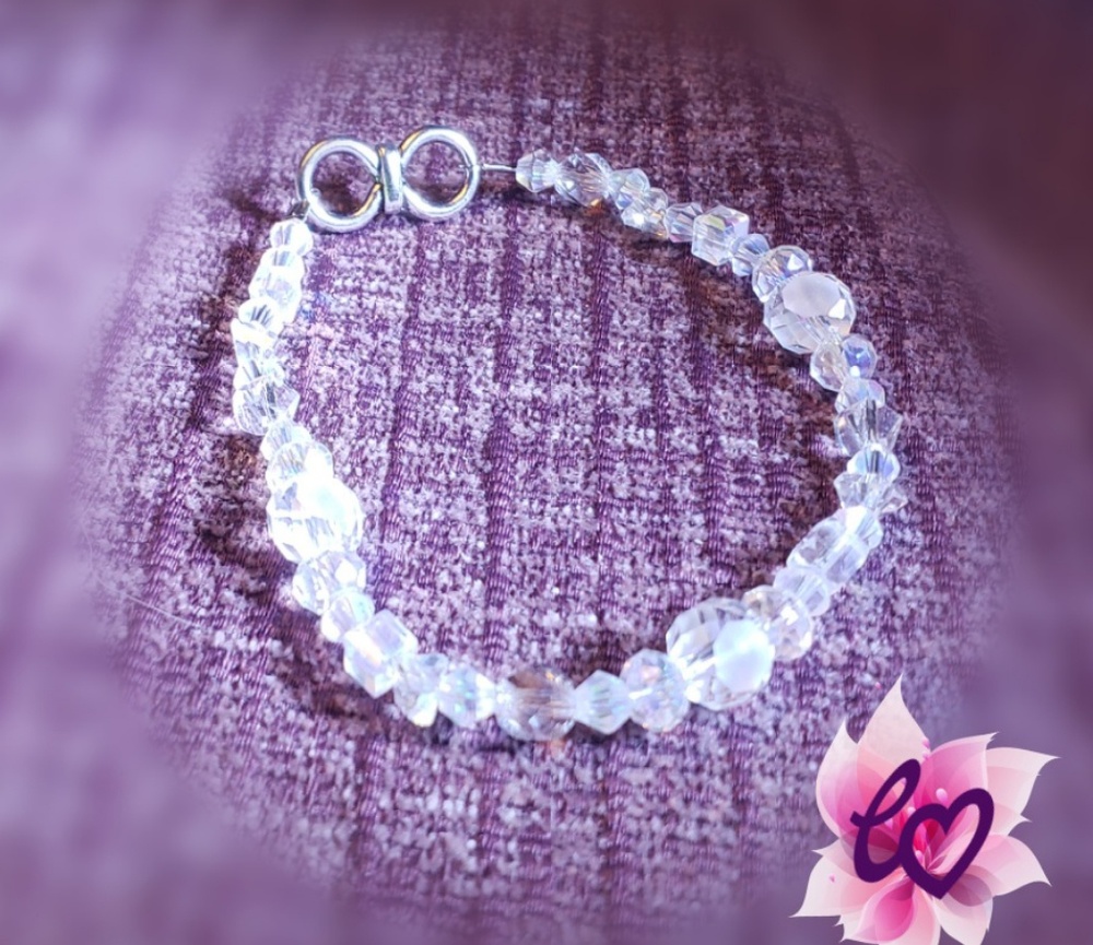 Genuine Swarovski crystal bracelet, 4mm, clear